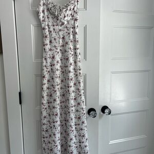 Altar'd State White ground with Pink Floral Maxi Dress